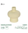 GloboStar® Artificial Garden ICEBERG 21263 Διακοσμητικό Κεραμικό Βάζo Μπεζ Π17 x Μ17 x Υ20cm